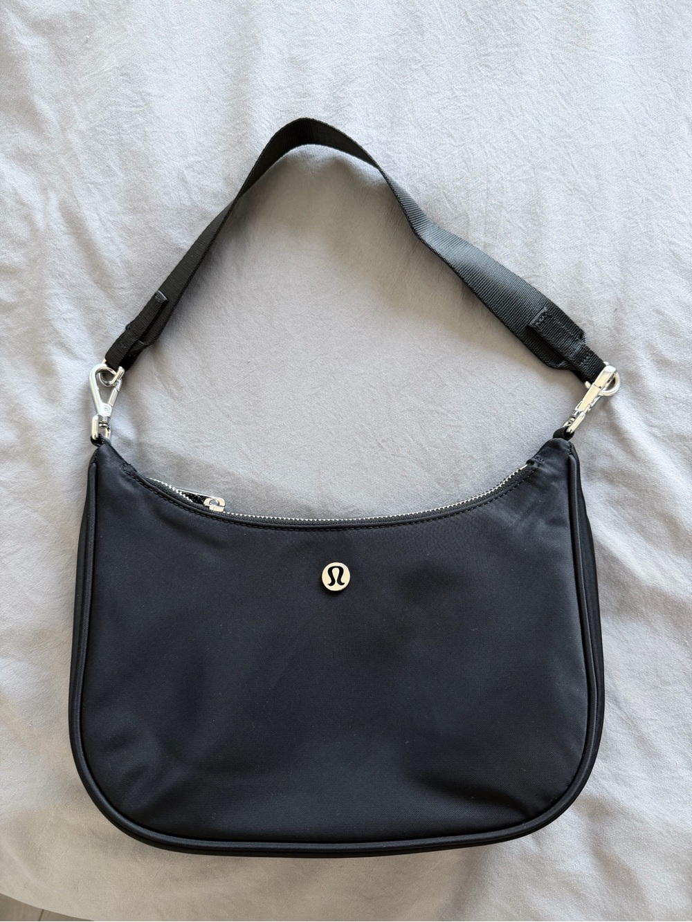 Lululemon Black Nylon Shoulder Bag with Detachable Strap